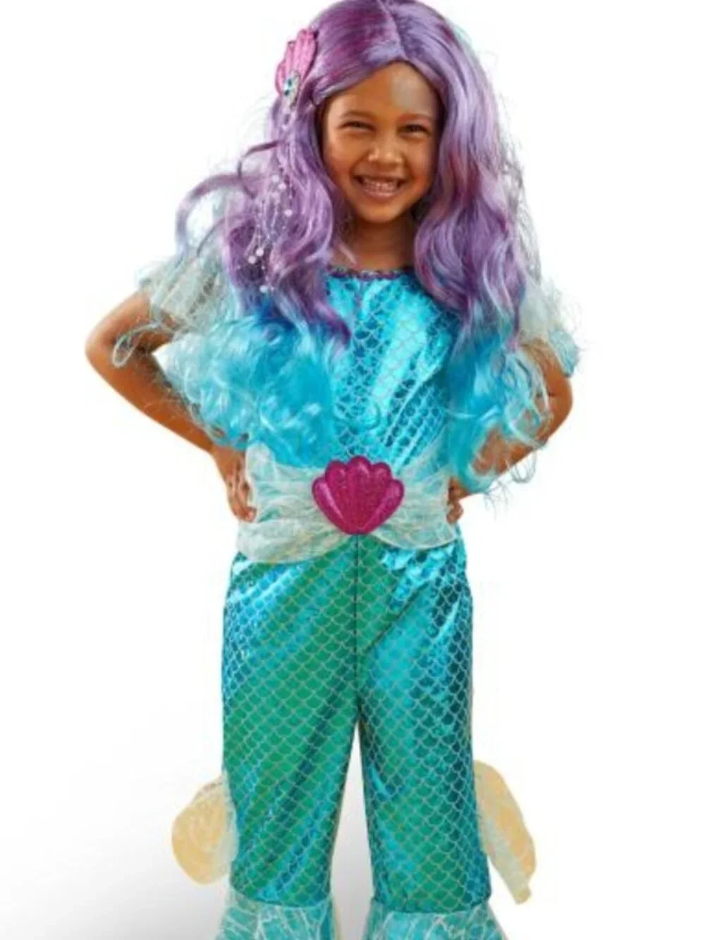 NWT DREAM PLAY IMAGINE 3pc Wave Mermaid Costume with Wig and Headband